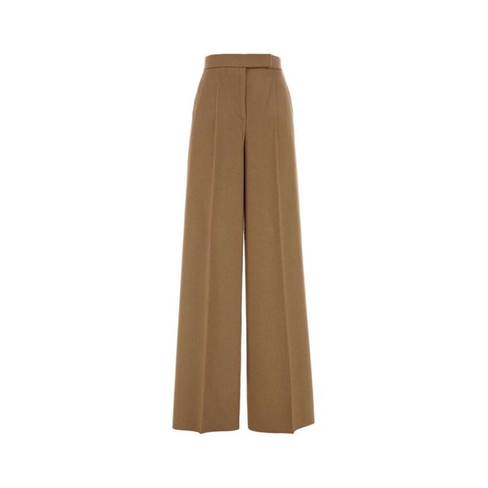 Max Mara Women Camel Flannel Filato Wide-Leg Pant